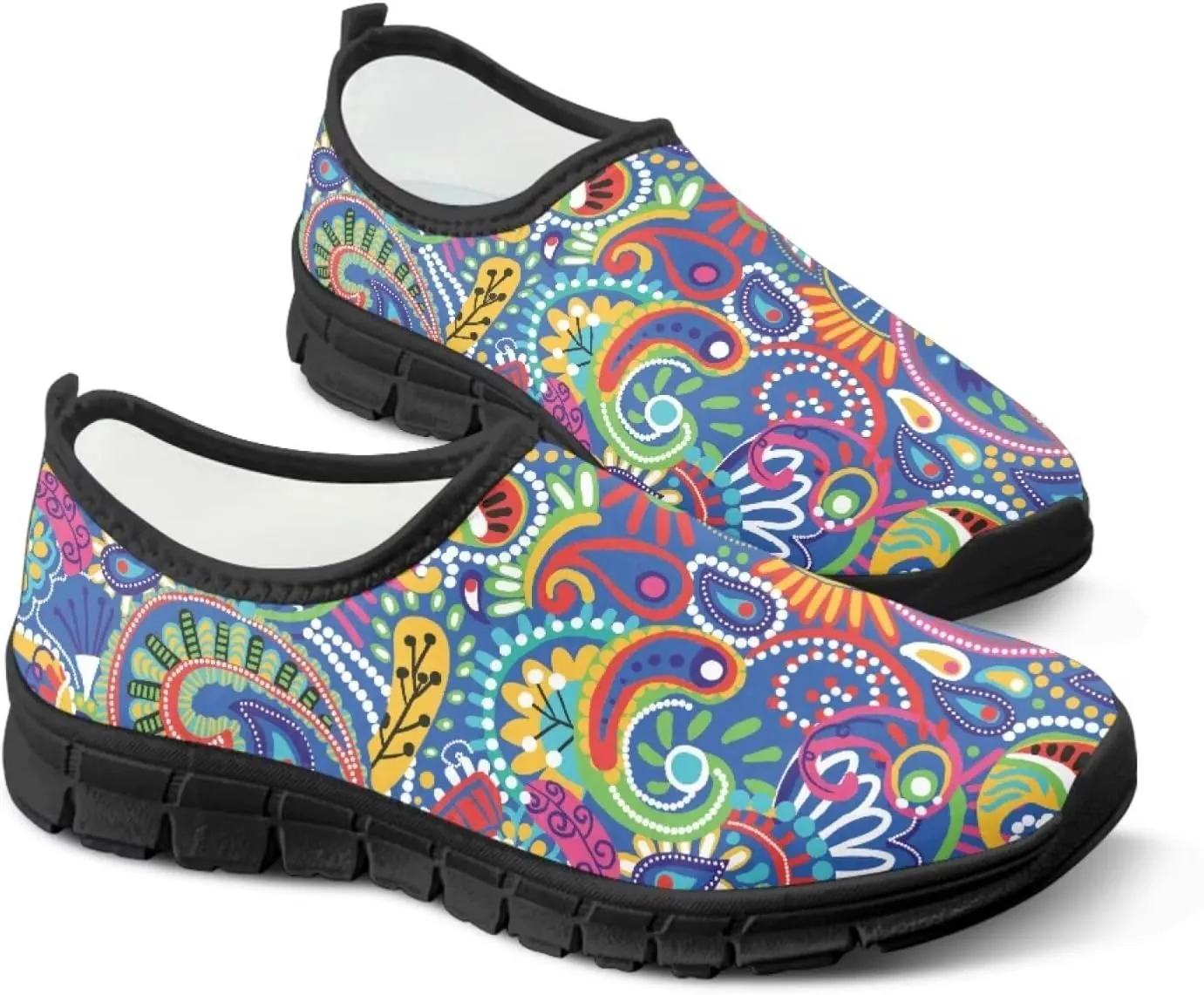 Women's Slip on Sneakers Casual Shoes Loafers Non Slip Breathable Comfortable Walking Sneakers Gifts for Women Girls Black Sole Size 5.5-11.5