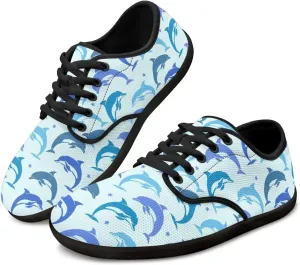 Womens Sneakers Barefoot Shoes Wide Toe Zero Drop Flats Shoes Fashion Laces Up Running Shoe US Size 6-13.5 Black Sole