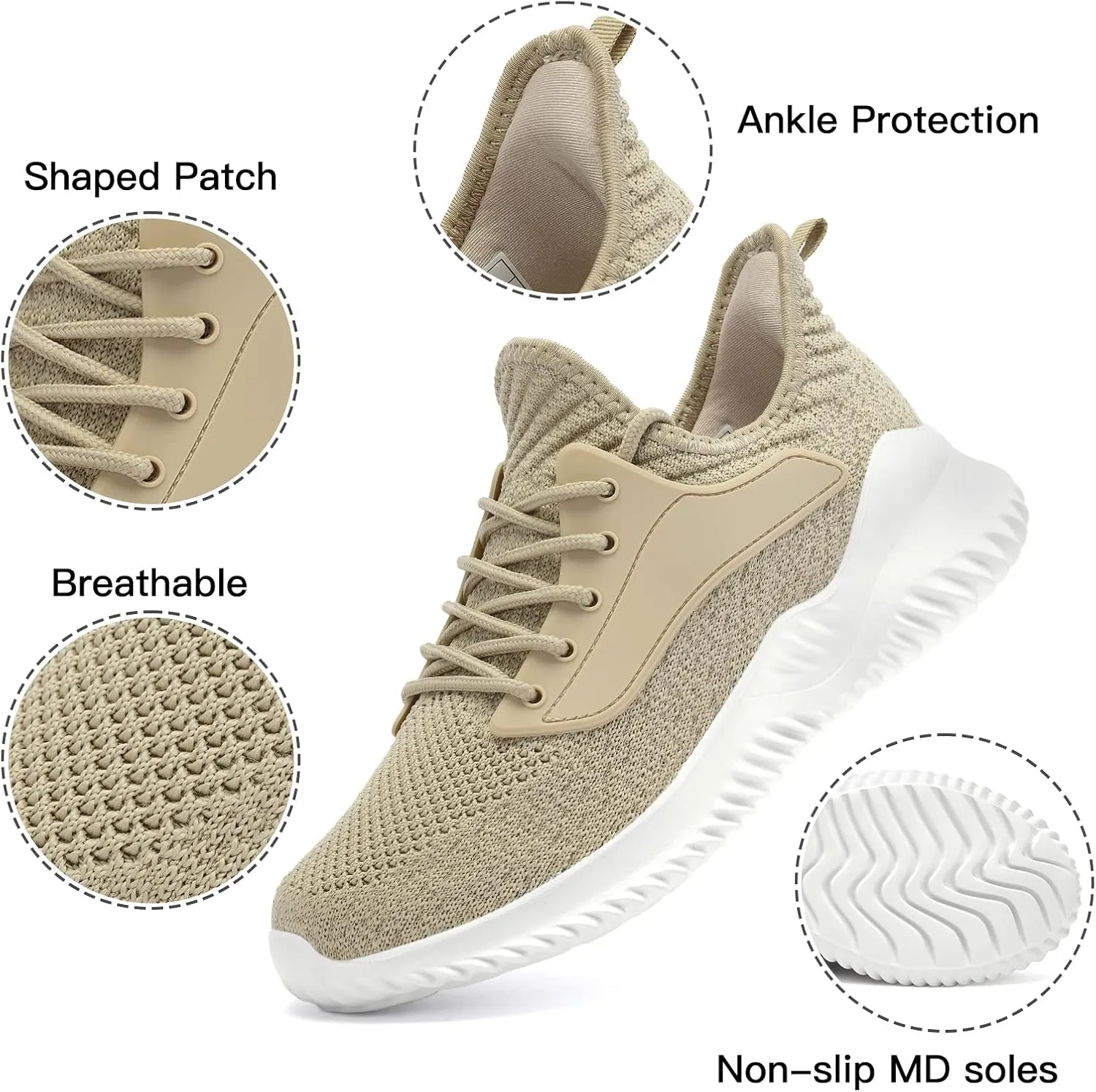 Womens Walking Shoes - Slip On Tennis Running Shoes Memory Foam Lightweight Work Sneakers for Indoor Outdoor Gym