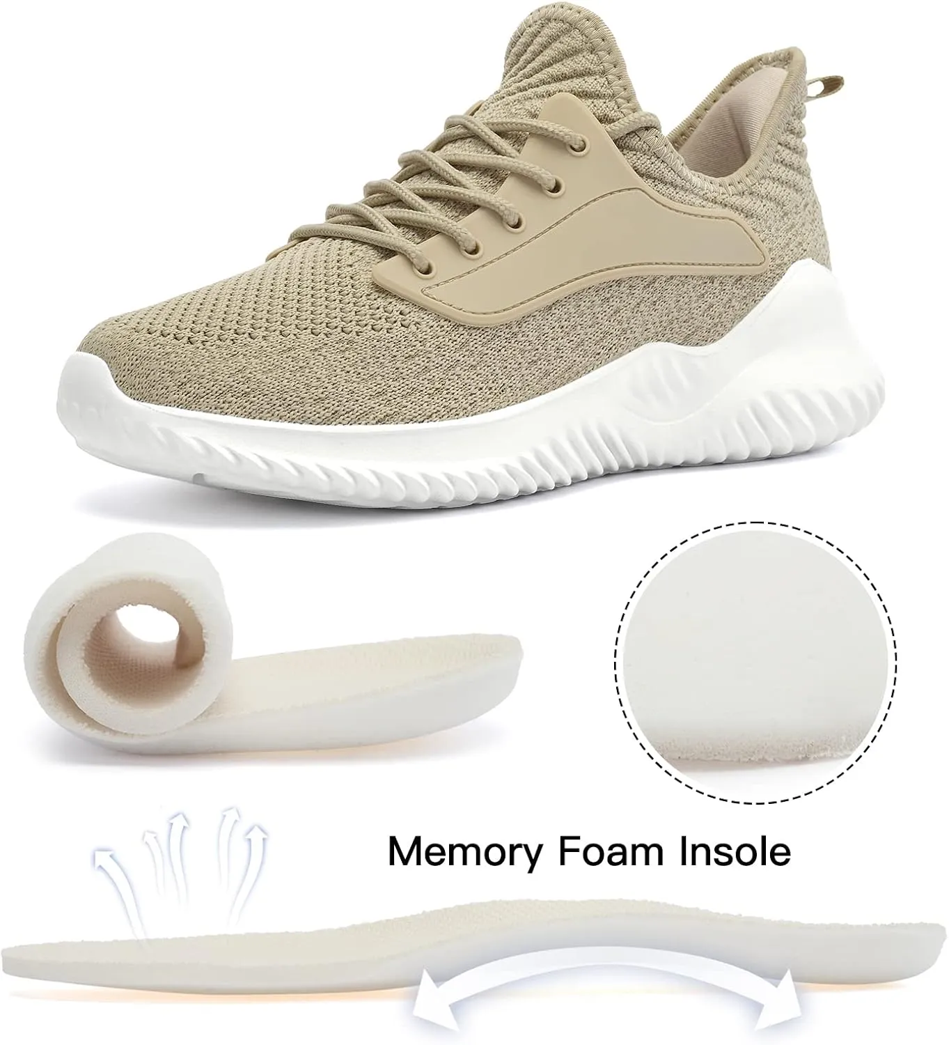 Womens Walking Shoes - Slip On Tennis Running Shoes Memory Foam Lightweight Work Sneakers for Indoor Outdoor Gym