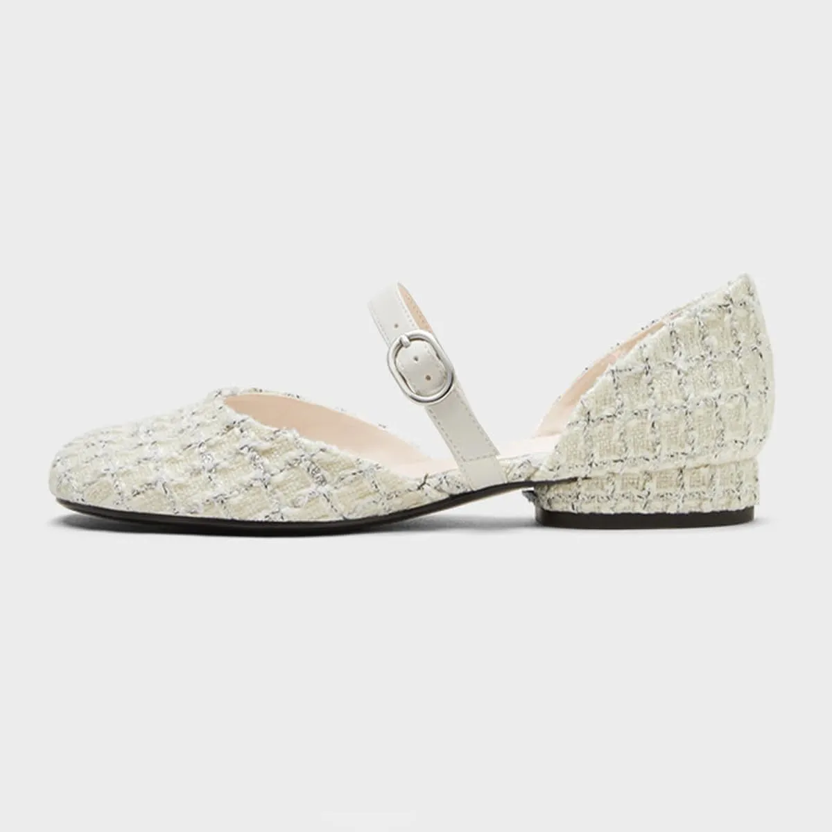 XYD Women Cute Round Toe Buckled Strap Low Heels Shoes D'Orsay Daily Dressy Comfy Flats