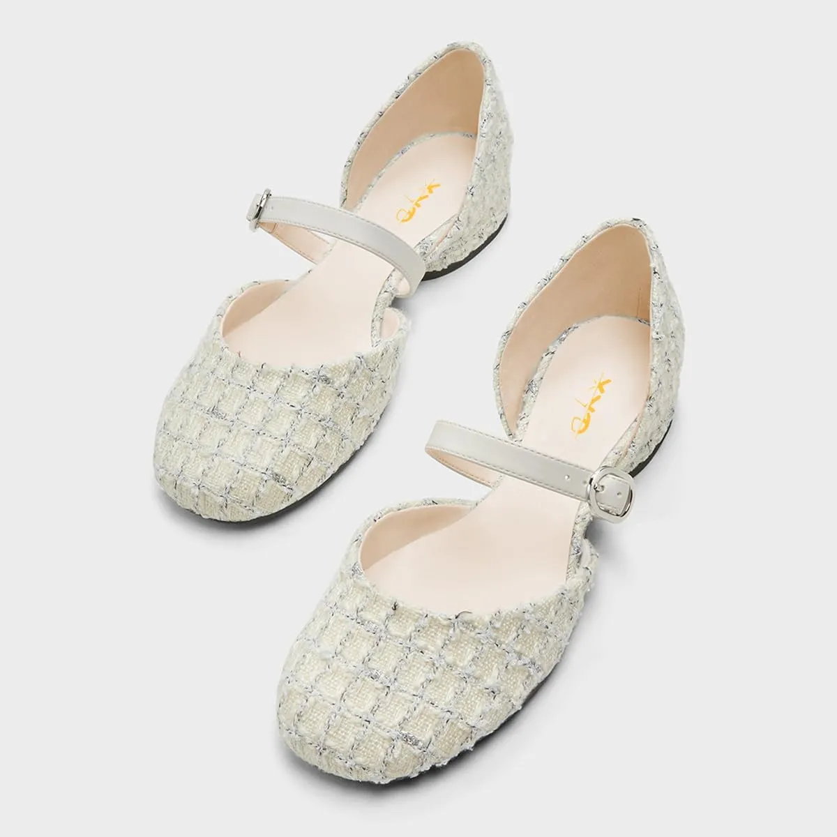 XYD Women Cute Round Toe Buckled Strap Low Heels Shoes D'Orsay Daily Dressy Comfy Flats