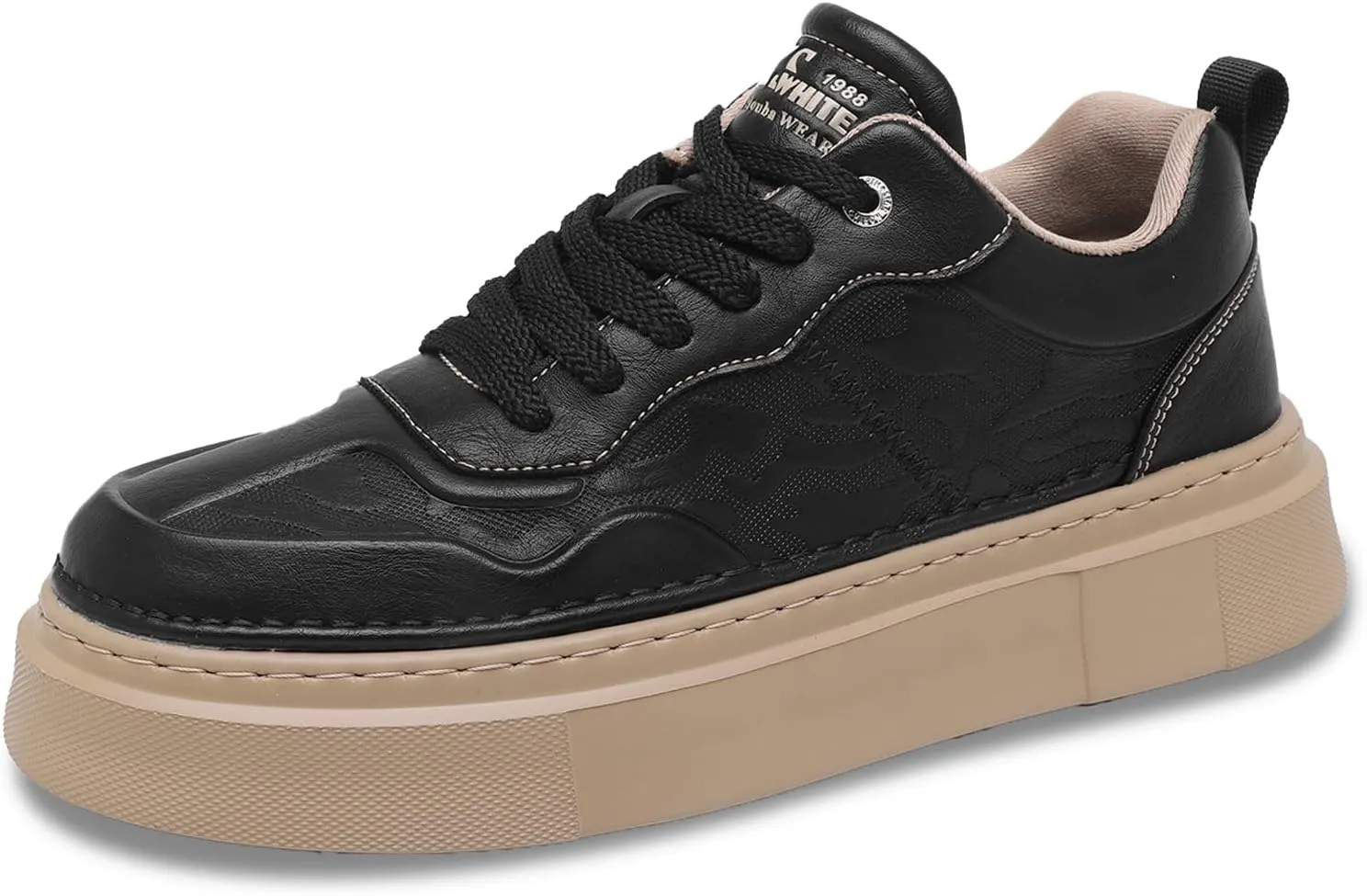 YCMM Lace Up Platform Sneakers for Men Women Lightweight Comfortable Casual Fashion Sneaker Walking Shoes