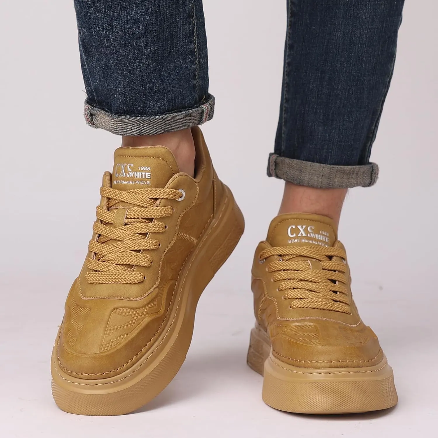 YCMM Lace Up Platform Sneakers for Men Women Lightweight Comfortable Casual Fashion Sneaker Walking Shoes