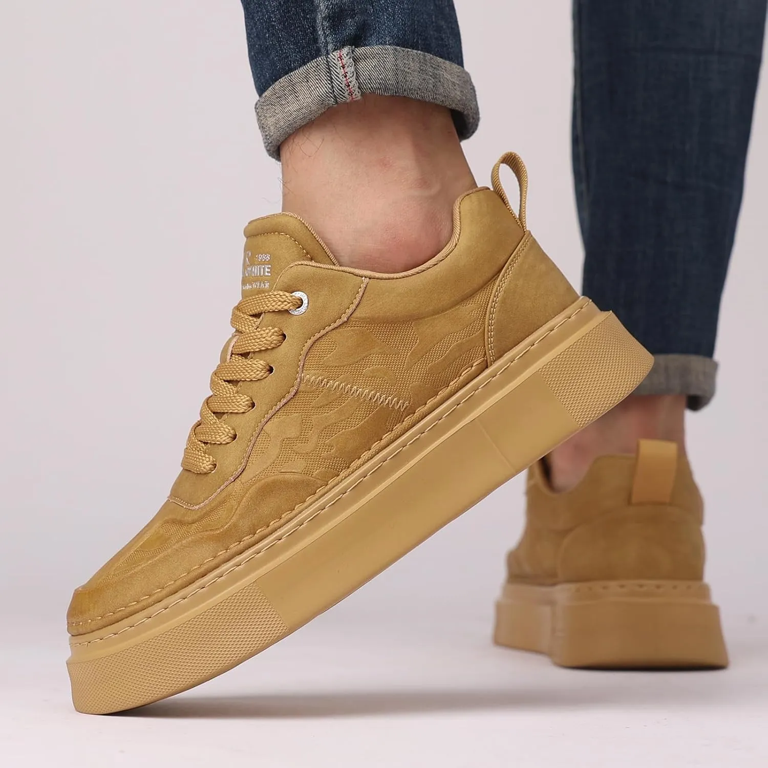 YCMM Lace Up Platform Sneakers for Men Women Lightweight Comfortable Casual Fashion Sneaker Walking Shoes