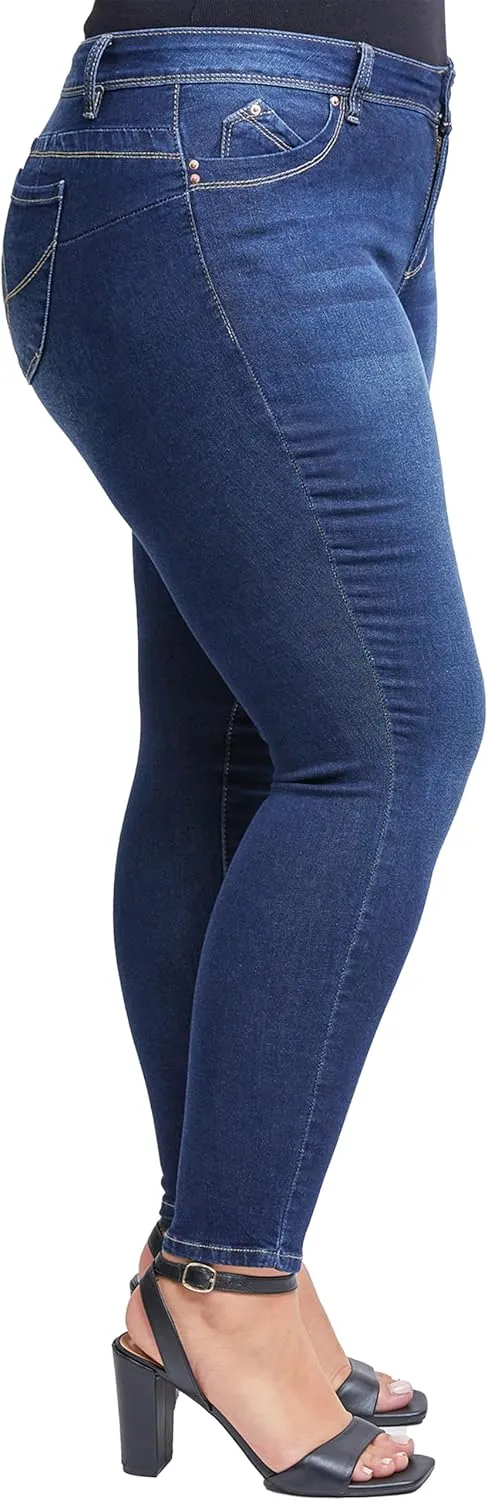 YMI Women's Plus Sustainable Wannabettabutt Skinny Jeans
