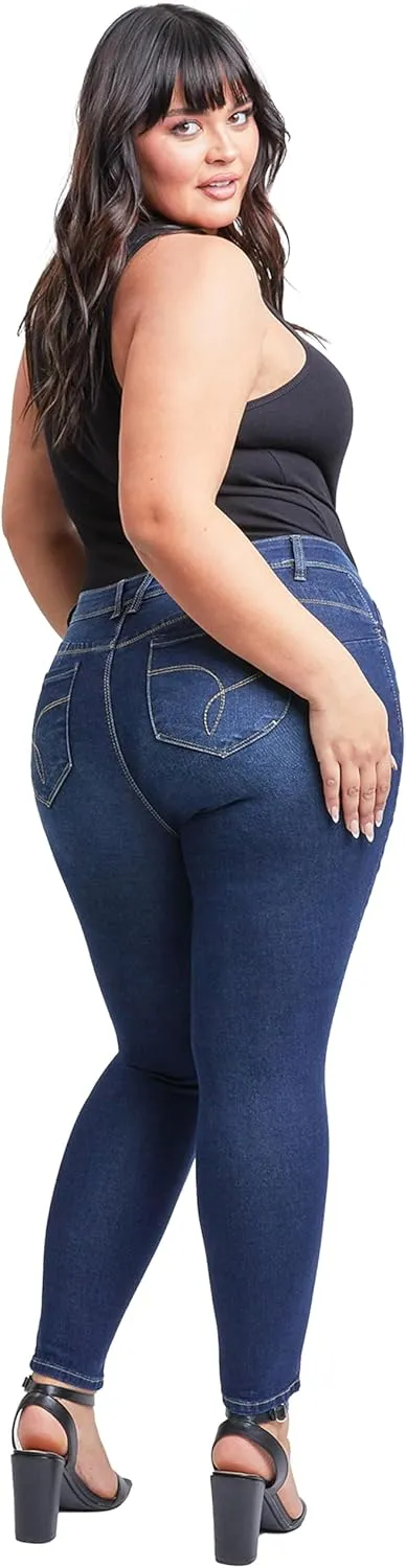 YMI Women's Plus Sustainable Wannabettabutt Skinny Jeans