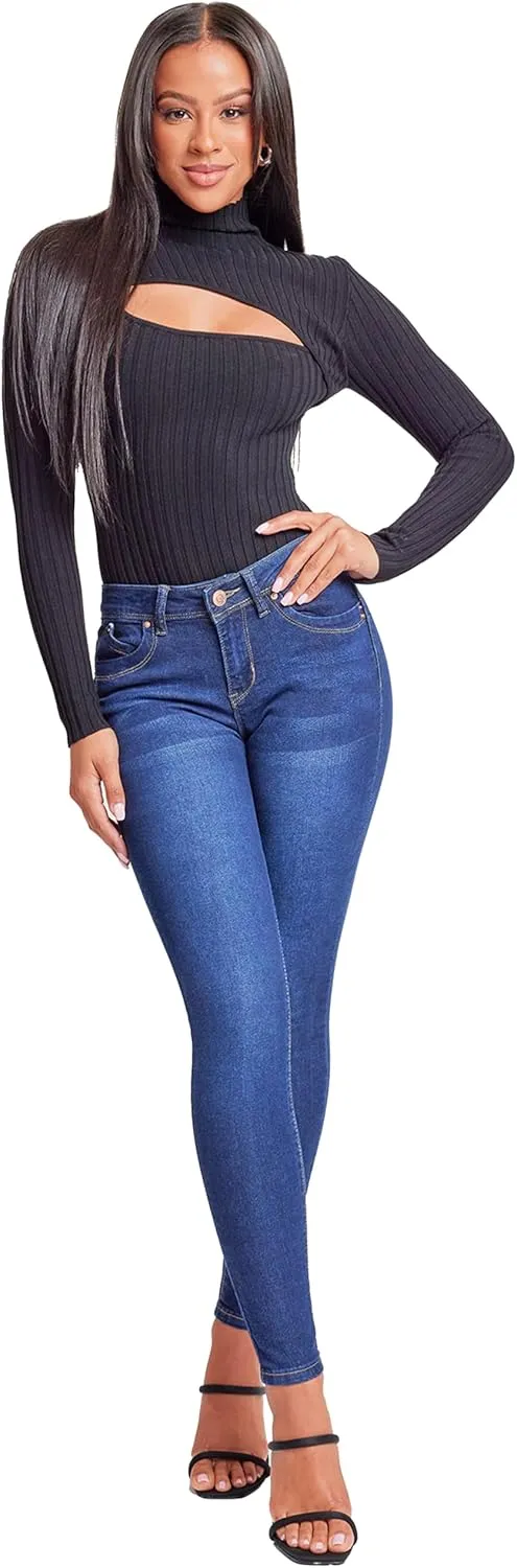 YMI Women's Sustainable Wannabettabutt Skinny Jeans