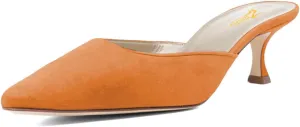 Zszszsu Women's Classic Closed Pointed Toe Heeled Mules Elegant Kitten Heel Slide Sandal Backless Loafers Dress Party Shoes Size 4-16 US